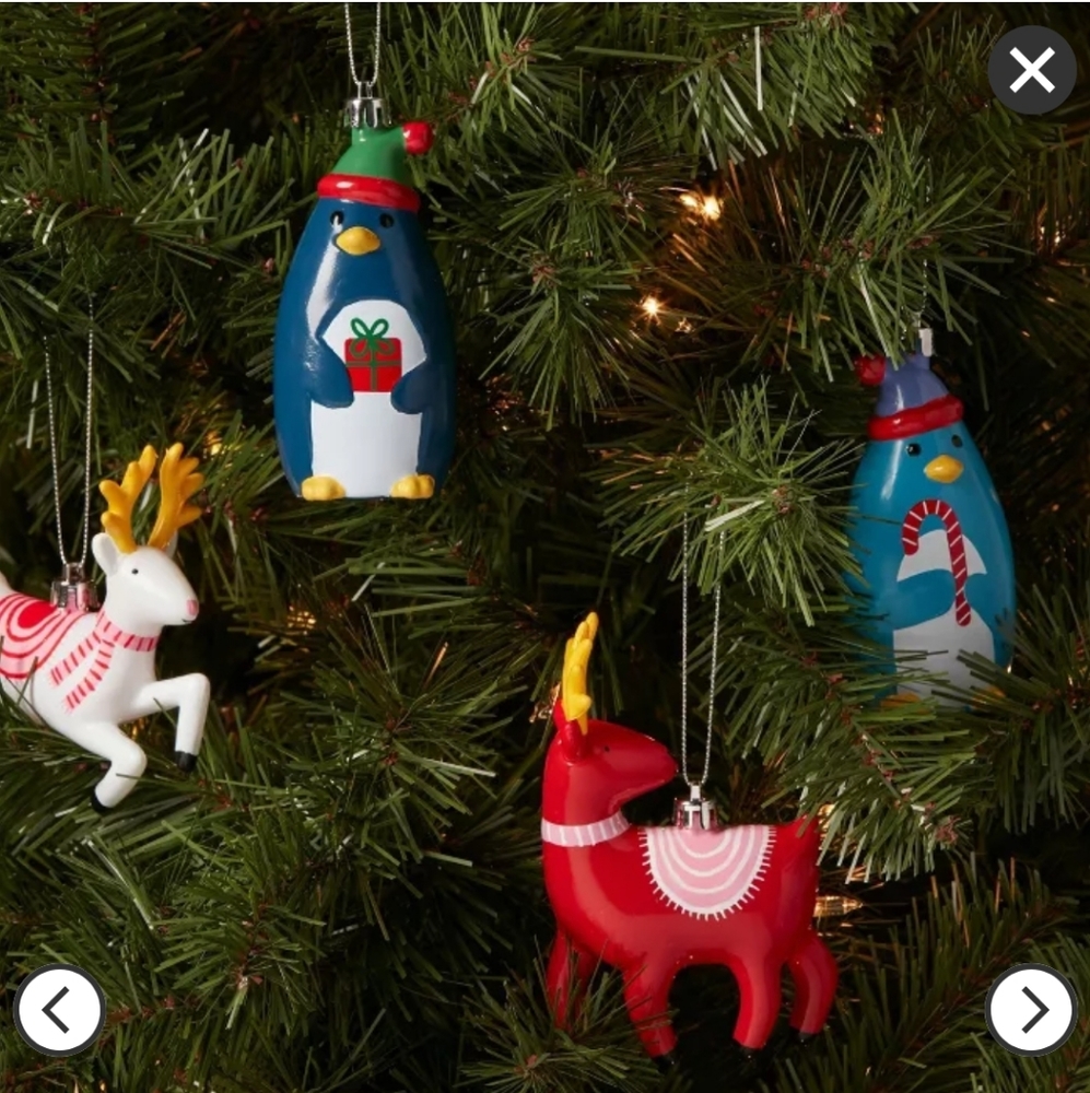 4 pack cute animal ornaments NWT